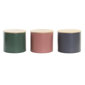 Blik DKD Home Decor Bambus 2,6 L 18 x 18 x 16 cm (3 enheder)