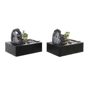 Fontana DKD Home Decor Buddha Harpiks Orientalsk 29 x 21 x 23 cm (2 enheder)