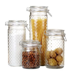 St med 4 Dser DKD Home Decor Krystal Gennemsigtig Rustfrit stl 10 x 10 x 33 cm