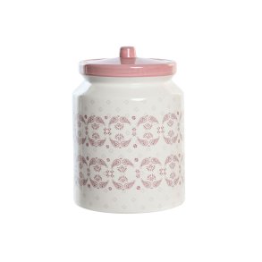 Blik DKD Home Decor 15,5 x 15,5 x 21 cm Pink Hvid Dolomite