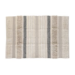 Tppe DKD Home Decor 180 x 120 x 1 cm Sort Beige Bomuld Boho