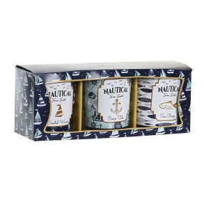 Stearinlys DKD Home Decor Bl Voks Krystal 17 x 5 x 6 cm (3 enheder)