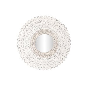 Vgspejl DKD Home Decor Hvid Natur Indianer mand Afkldt 120 x 2,5 x 120 cm