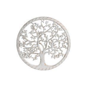 Vgdekoration DKD Home Decor Hvid Gylden Slvfarvet 40 x 1,5 x 40 cm