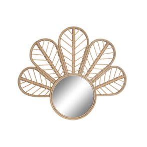 Vgspejl DKD Home Decor Brun Natur Blomst Tropisk 69 x 2 x 60 cm