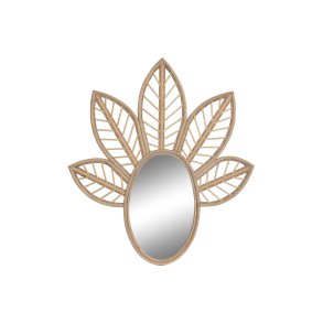 Vgspejl DKD Home Decor Brun Natur Tropisk Blad af en plante 60 x 2 x 67 cm