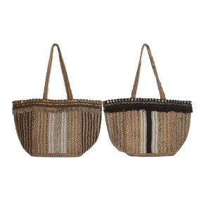 Hndtasker til damer DKD Home Decor Brun Fldefarvet 50 x 23 x 33 cm (2 enheder)