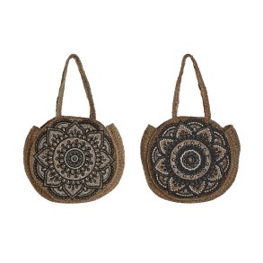 Hndtasker til damer DKD Home Decor Bl Sort Natur 36 x 12 x 36 cm (2 enheder)