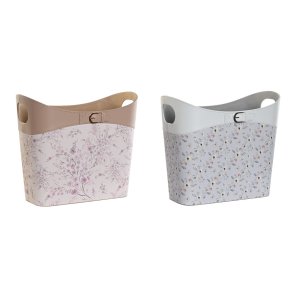 Tidsskriftholder DKD Home Decor Bl Hvid Gr Lyserd Polyuretan PVC 39 x 21 x 34 cm (2 enheder)
