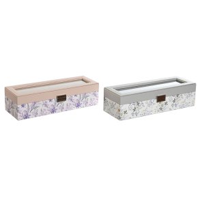 ske til ure DKD Home Decor Hvid Gr Syren Lyserd Krystal 33 x 11 x 9 cm (2 enheder)