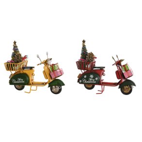 Julepynt DKD Home Decor Gul R�d Motorcykel 17 x 7 x 14,5 cm (2 enheder)