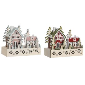 Julepynt DKD Home Decor Rd Pink 21 x 9,5 x 19 cm (2 enheder)