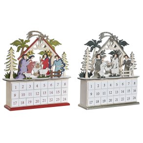 Adventskalender DKD Home Decor Tr 34 x 8,5 x 36,5 cm (2 enheder)