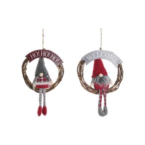 Adventskrans DKD Home Decor Multifarvet Tr 30 x 7 x 46 cm (2 enheder)