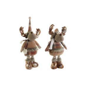 Julepynt DKD Home Decor Brun Rensdyr 18 x 17 x 48 cm (2 enheder)