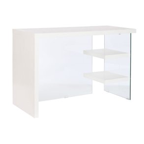 Skrivebord DKD Home Decor Hvid Gennemsigtig Krystal Tr MDF 120 x 50 x 76 cm