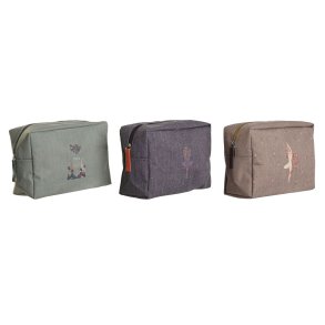 Rejsetoilettaske DKD Home Decor Brun Grn Bourgogne 20 x 8 x 14 cm