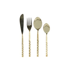 Bestik DKD Home Decor Gylden Rustfrit st�l 4,5 x 1,5 x 21 cm 16 Dele