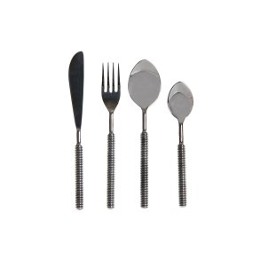 Bestik DKD Home Decor S�lvfarvet Rustfrit st�l 4,5 x 2 x 21,5 cm 16 Dele