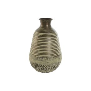 Vase Home ESPRIT Grn Aluminium 18 x 18 x 30 cm