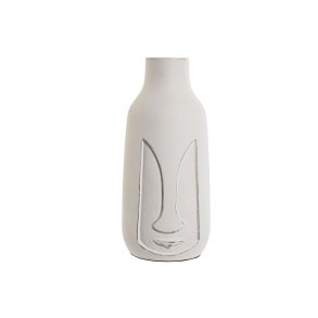 Vase Home ESPRIT Hvid Mangotr Moderne Ansigt 15 x 15 x 30 cm
