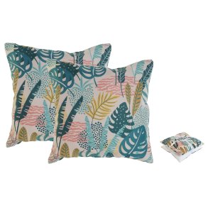 St med puder Home ESPRIT Jungle 45 x 5 x 45 cm (2 enheder)