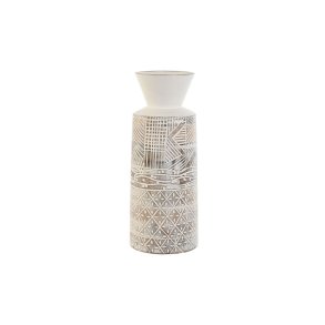Vase Home ESPRIT Hvid Natur Mangotr Kolonistil 15 x 15 x 22,5 cm