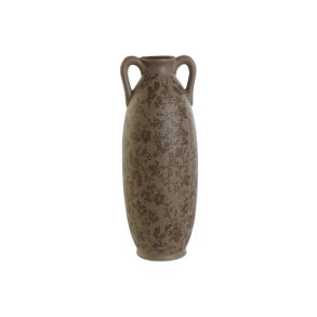 Vase Home ESPRIT Brun Grn Stentj Blad af en plante 13 x 13 x 35 cm
