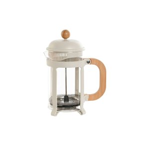 Kaffekande med stempel Home ESPRIT Hvid Natur Rustfrit stl 800 ml 15 x 10 x 22 cm