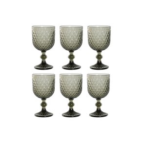 S�t med glas Home ESPRIT Gr� Krystal 325 ml (6 enheder)