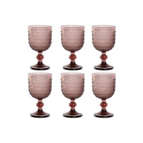 S�t med glas Home ESPRIT Pink Krystal 240 ml (6 enheder)