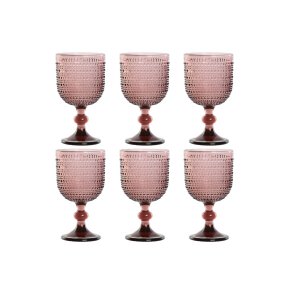 S�t med glas Home ESPRIT Pink Krystal 325 ml (6 enheder)