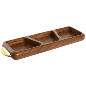 Snack bakke Home ESPRIT Gylden Natur 45 x 12,7 x 4,5 cm