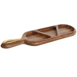 Snack bakke Home ESPRIT Gylden Natur 46 x 13,5 x 2,5 cm