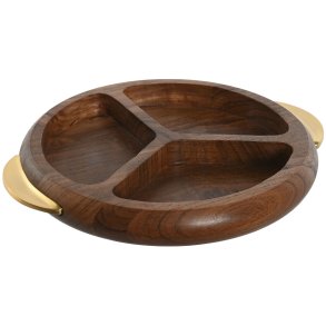 Snack bakke Home ESPRIT Gylden Natur 35 x 30,5 x 4,5 cm