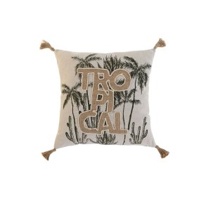 Pude Home ESPRIT Beige Natur Tropisk Boho 45 x 5 x 45 cm