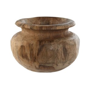 Vase Home ESPRIT Natur Mrkebrun Teak 30 x 30 x 20 cm