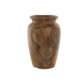 Vase Home ESPRIT Natur M�rkebrun Teak 25 x 25 x 40 cm