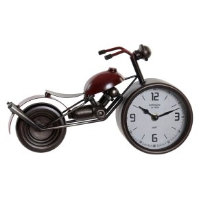 Namizna ura Home ESPRIT Rd Metal Krystal Tr MDF Motorcykel Vintage 32,5 x 10 x 18 cm