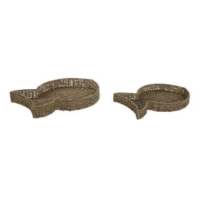 Bakkes�t Home ESPRIT Natur Metal 49 x 33 x 6 cm (2 enheder)