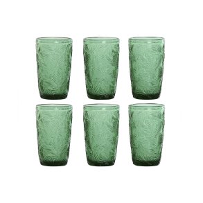 Glass�t Home ESPRIT Gr�n Krystal Med relief 370 ml (6 enheder)