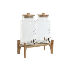 Drinksdispenser Home ESPRIT Silikone Bambus Krystal Plastik 5,5 L 37 x 25 x 46 cm
