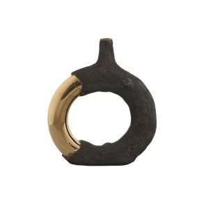 Vase Home ESPRIT Brun Gylden Stentj Moderne 29 x 9 x 33 cm