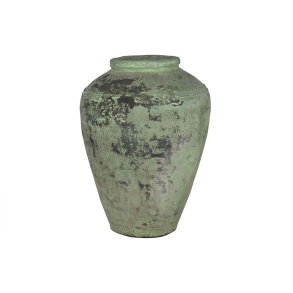 Vase Home ESPRIT Gr�n Keramik Terrakotta Enkel 65 X 65 X 72 CM