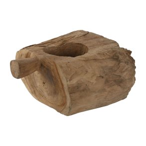 Lyseholder Home ESPRIT Natur Teak 30 x 25 x 15 cm