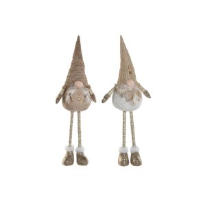 Julepynt Home ESPRIT Hvid Beige Dvrg 30 x 20 x 58 cm (2 enheder)