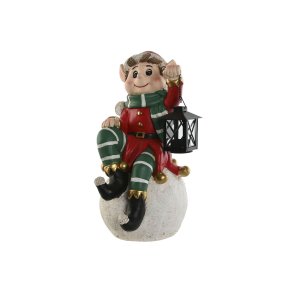 Julepynt Home ESPRIT Hvid Sort Rd Grn Alf 26 x 26 x 42 cm