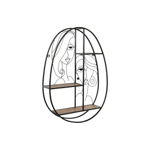 Hylder Home ESPRIT Sort Natur Metal Tr MDF 53 x 12,2 x 72 cm Vg