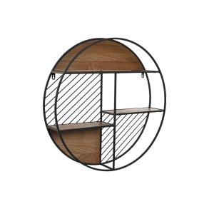 Hylder Home ESPRIT Sort Natur Metal Tr MDF 60 x 12 x 60 cm Vg