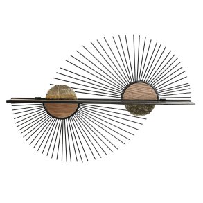 Hylder Home ESPRIT Sort Natur Metal Tr MDF 70 x 12 x 51 cm Vg